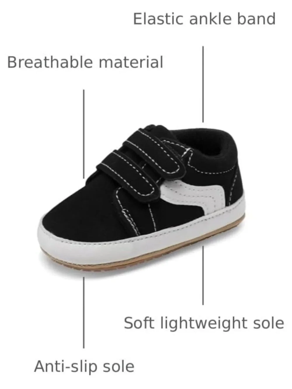 Unisex Baby Canvas First Walkers Shoes - Non-Slip Soft Sole Crib Sneakers